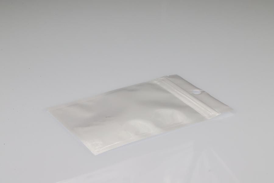 100PCS Small White / Clear Zip Lock Plastic Package Bags with