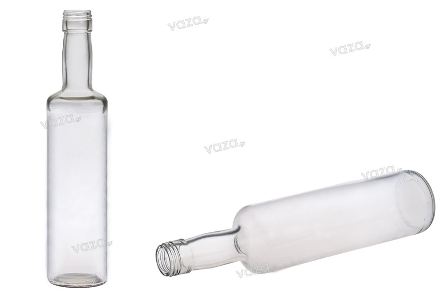 Bottiglia di vetro trasparente da 500 ml (PP 31,5) - confezione da
