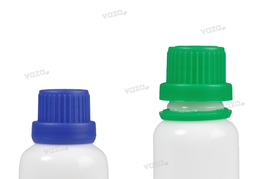 Lot de 20 flacons compte-gouttes vides en plastique PEBD 50 ml (bouteilles  + bouchons de couleurs mélangées + embouts + entonnoir + étiquette)