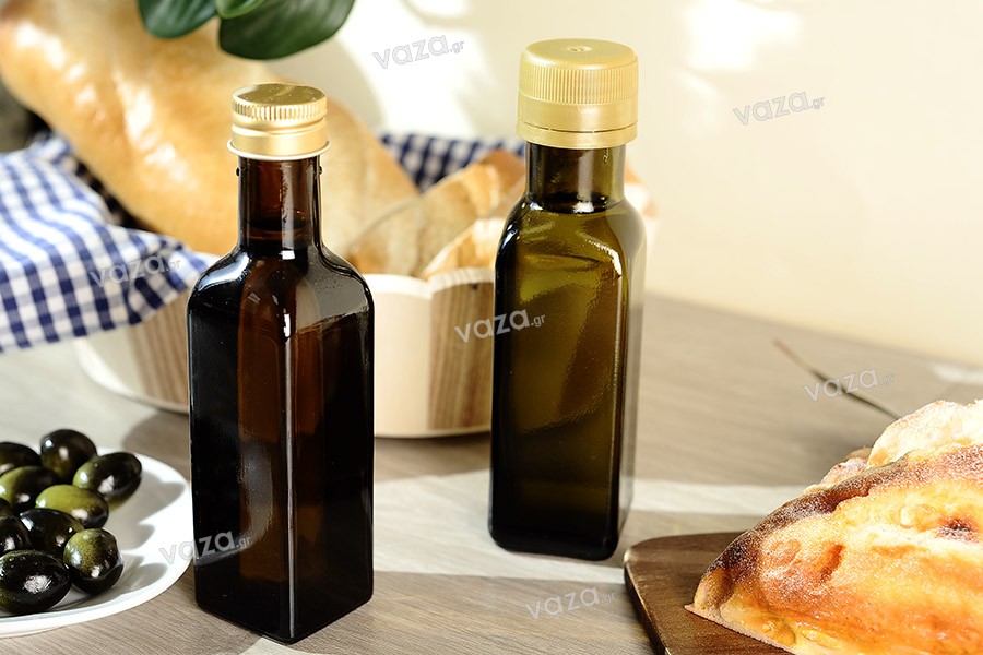 24 Bottiglie Per Olio Bottiglia In Vetro Verde Marasca Con Tappo e Dosatore  1 Litro