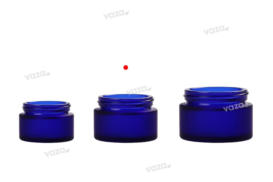 Mini bocal en verre avec joint silicone bleu clair 45ml 45mm H83mm