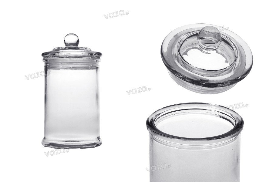 Barattolo piccolo in vetro da 330 ml con tappo in vetro e chiusura ermetica